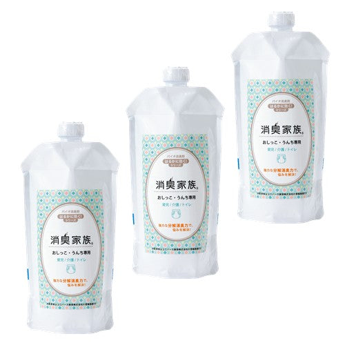 【セット販売】消臭家族　おしっこ・うんち専用　詰め替え用　330ｍｌ（3本）